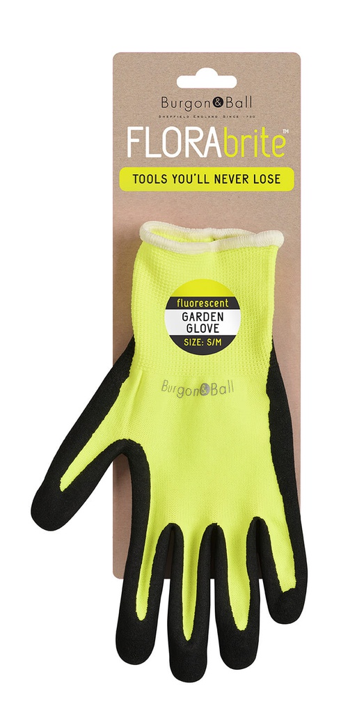 Fluorescent Garden Gloves - Yellow S/M  03