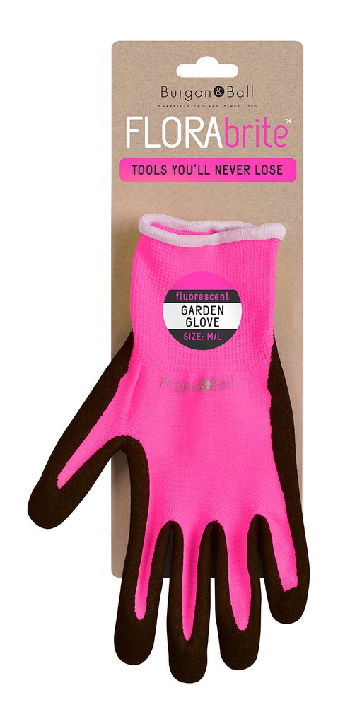 Fluorescent Garden Gloves - Pink S/M 03