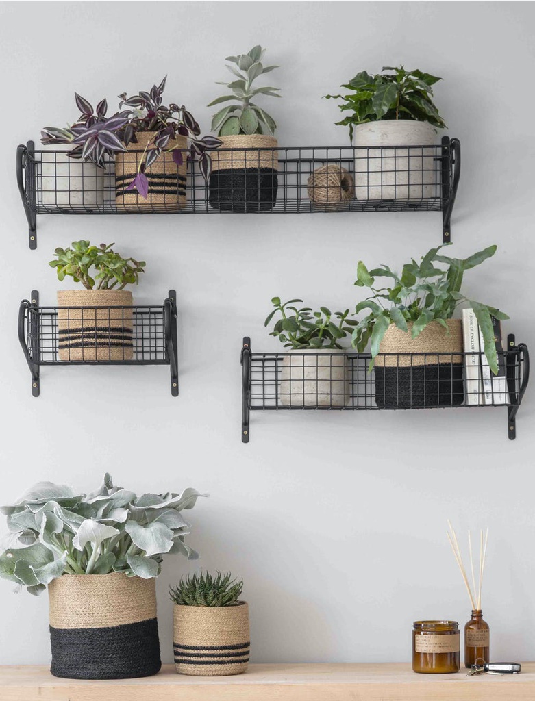 Black Wirework Basket Shelf - Large