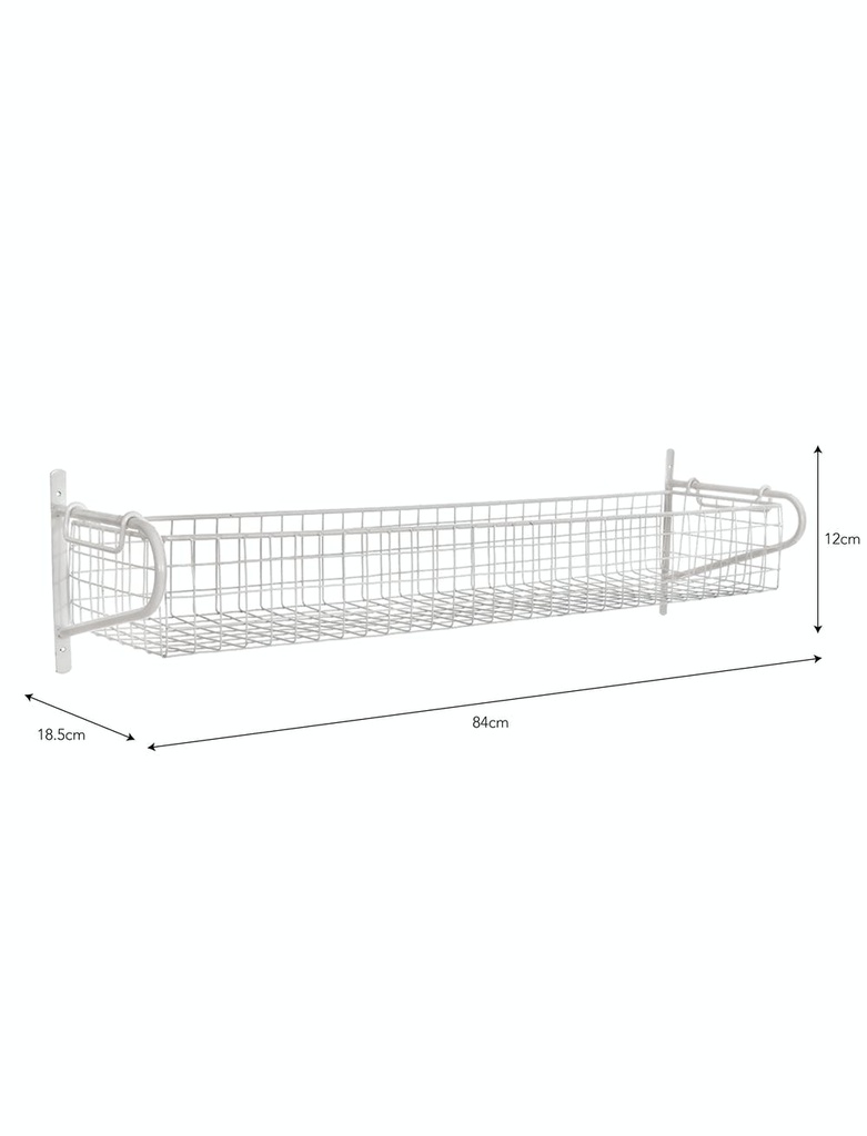 Lily White Wirework Basket Shelf - Large
