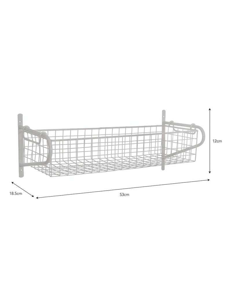 Lily White Wirework Basket Shelf - Medium
