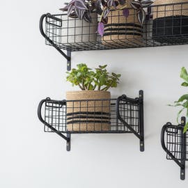 Black Wirework Basket Shelf - Small