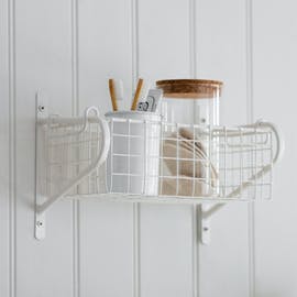Lily White Wirework Basket Shelf - Small