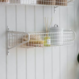 [GT/HBLW02] Lily White Wirework Basket Shelf - Medium